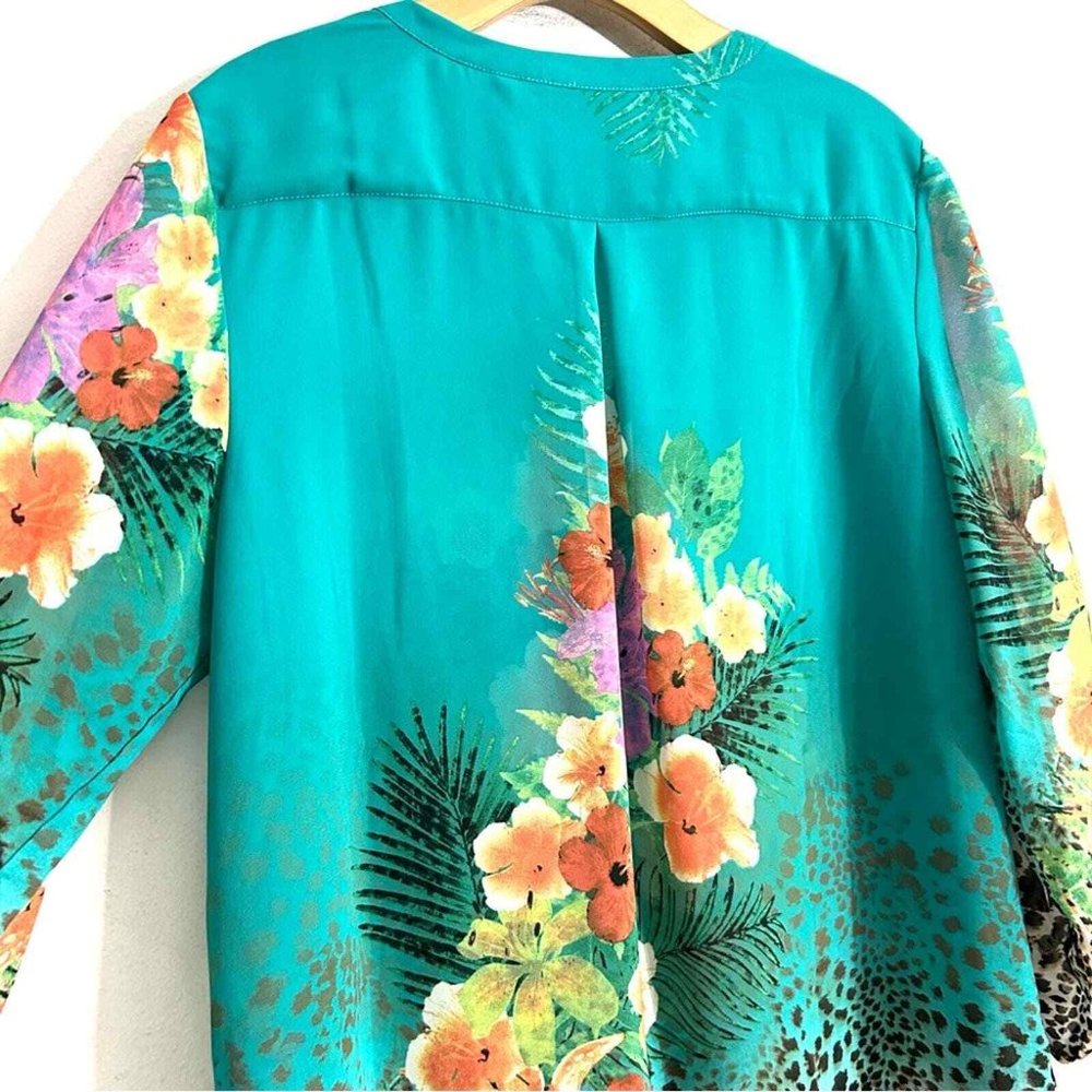 Soft Surroundings Tropical Sheer Pullover Top 3x - image 8